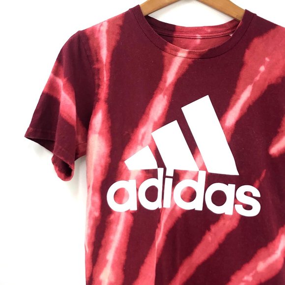 ADIDAS Go To Tee Red Tie Dye Short Sleeve Shirt - Picture 6 of 14